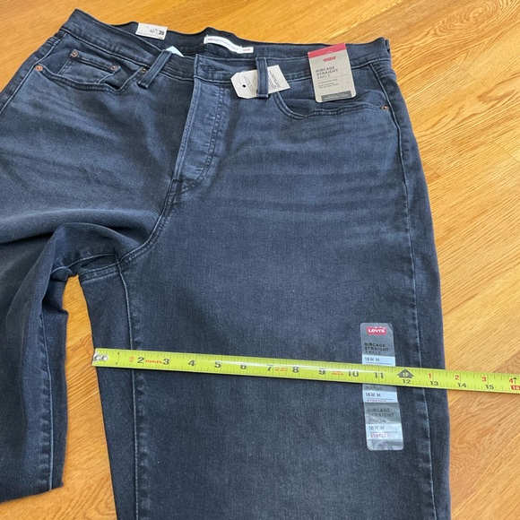 Levi's women's ribcage straight ankle jeans 16w Washed Black Classic Timeless - Picture 7 of 16